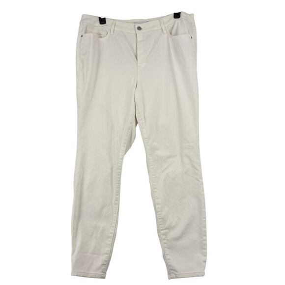 Athleta Sculptek Skinny Ankle Jeans Plus Size 22 White High Rise Stretch Denim - Picture 1 of 12